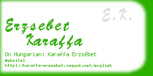 erzsebet karaffa business card